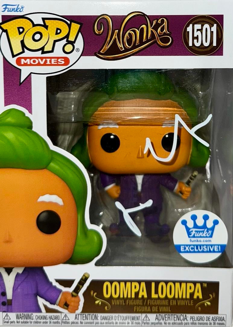 Hugh Grant Signed Funko Pop #1501 "Oompa Loompa" (Wonka) - SWAU #01
